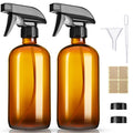 GIVAMEIHF 16oz Amber Glass Spray Bottles,2 Pack Glass Spray Bottles Refillable Empty Bottle with Adjustable Nozzle,Spray Bottle for Essential