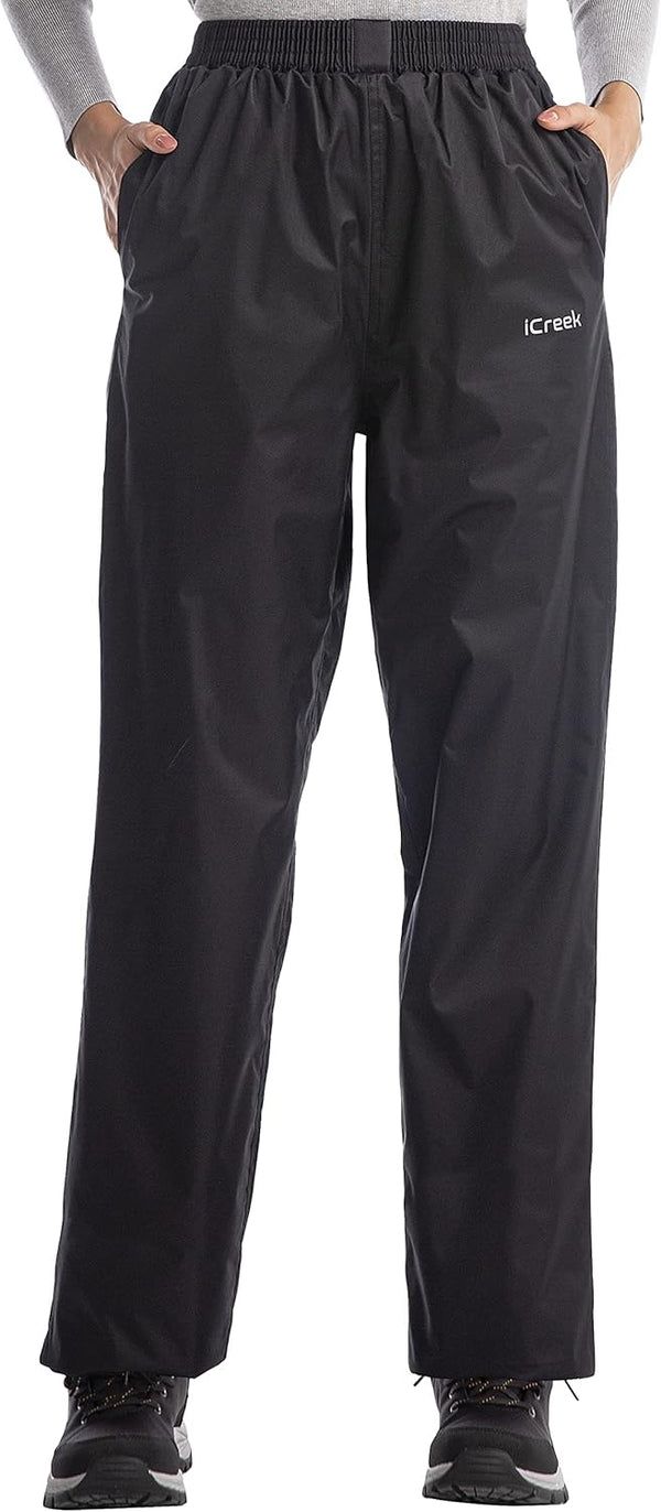 Icreek Women'S Rain Pants Waterproof Hiking Pants Windproof Lightweight over Pants Work Rain Outdoor for Golf, Fishing