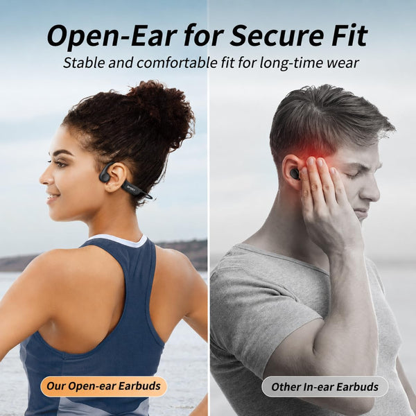 CXK Bone Conduction Headphones Bluetooth 6.0 Open Ear Headphones with Mic, Premium Loud Sound 10-Hour Playtime Bluetooth Headphones, IPX6
