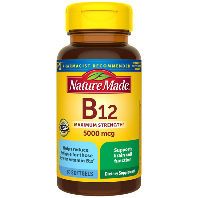 Nature Made Maximum Strength Vitamin B12 5000 Mcg, Dietary Supplement for Energy