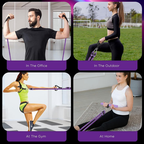 Upgrade Pedal Resistance Band, 4-Tube Elastic Sit Up Pull Rope for Men and Women,Pedal Puller for Strength Training,Foot Resistance Rope for