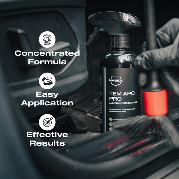 Nasiol Tem Apc Pro Car Interior All Purpose Cleaner-500 Gr-Seat, Roof, Plastic, Upholstery, Tire Cleaning, Detailing, Super Strong Stain Remover,