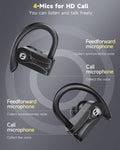 Wireless Earbuds 4 Mic Clear Call Bluetooth Headphones Wireless Charging Case Stereo Bass Sound 60H Playtime over Ear Earphones LED Digital