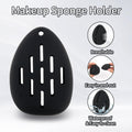Silicone Makeup Brush Holder and Makeup Sponge Holder Set, Blender Case Organizer, Powder Puff Case with Sponge & Brushes for Travelling(Black 7 Pcs)