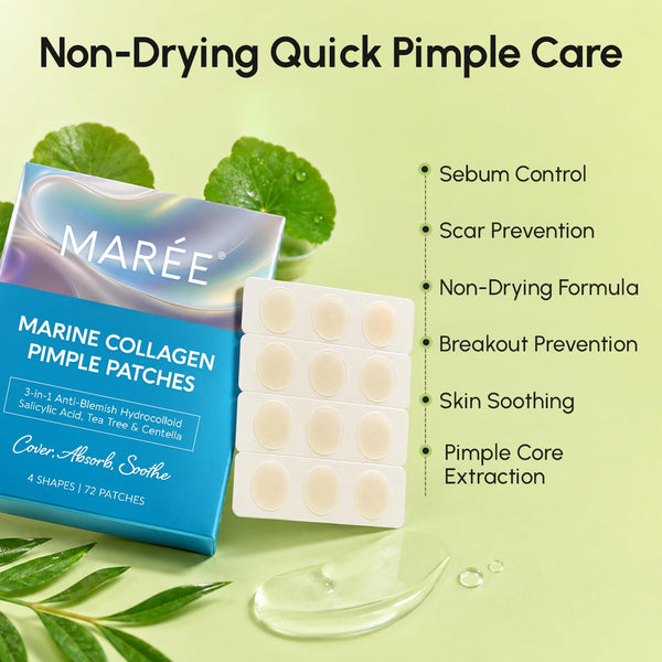 MAREE Invisible Pimple Patches for Face - Clear Zit Acne Patches - 72 Ct 72 Count (Pack of 1) Clear