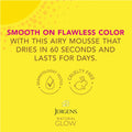 Jergens Natural Glow Instant Sun Body Mousse, Self Tanner for Deep Bronze Tan, Sunless Tanning Body Bronzer for Natural Looking Color Instantly, 6 Oz