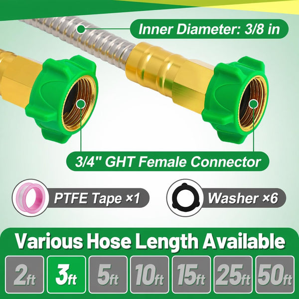 3ft Short Garden Hose with Female to Female Connector