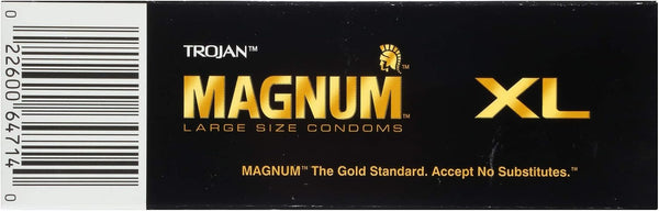 TROJAN Lubricated Magnum Condoms XL Large Size - 12 Count XL (Pack of 12)