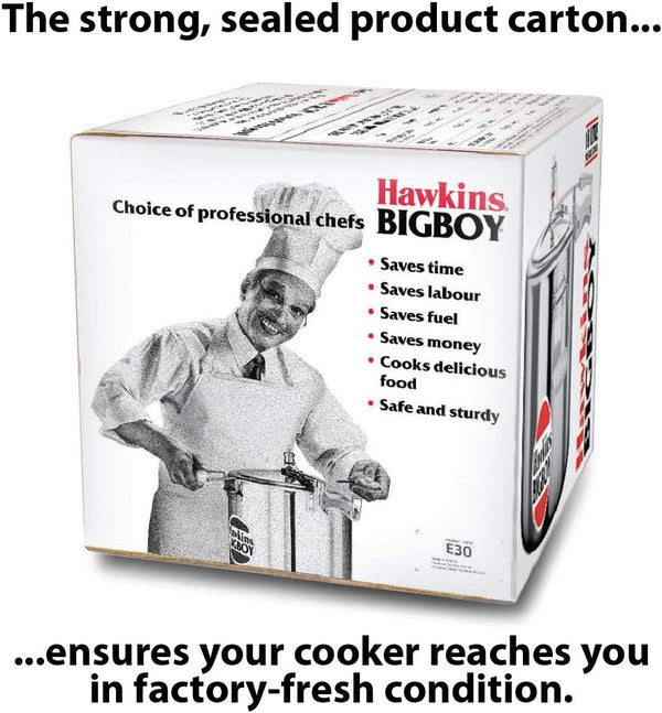 Hawkins 18 Litre Bigboy Pressure Cooker, Big Inner Lid Cooker, Silver (BB18), Aluminium 19 Quarts
