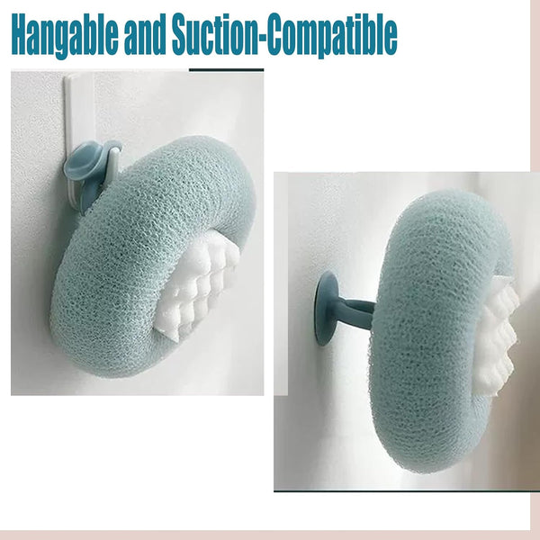 Super Soft Sunflower Suction Cup Bath Ball, 2025 Upgraded 2-In-1 Sunflower Bath Ball Exfoliating Bath Sponge Cleaning Brush, Mesh Shower Body