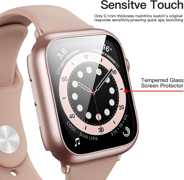 6 Pack Case for Apple Watch SE 3 (2025)/SE 2/SE/Series 6/5/4 40mm with Tempered Glass Screen Protector, Hard PC Ultra-Thin Scratch Resistant