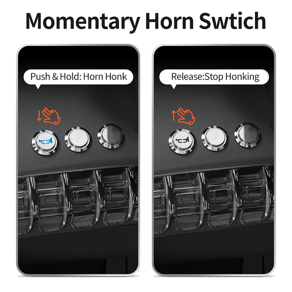 DaierTek Horn Button Switch 12 Volt Momentary Push Button Switch 12V Air Horn Button Switch Speaker LED Stainless Steel 16mm Metal Switch for
