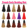 French Curly Braiding Hair 18 Inch 8 Packs Black Color - Pre Stretched Bouncy Braiding Hair- Loose Wavy Synthetic Hair Extensions For Black Women
