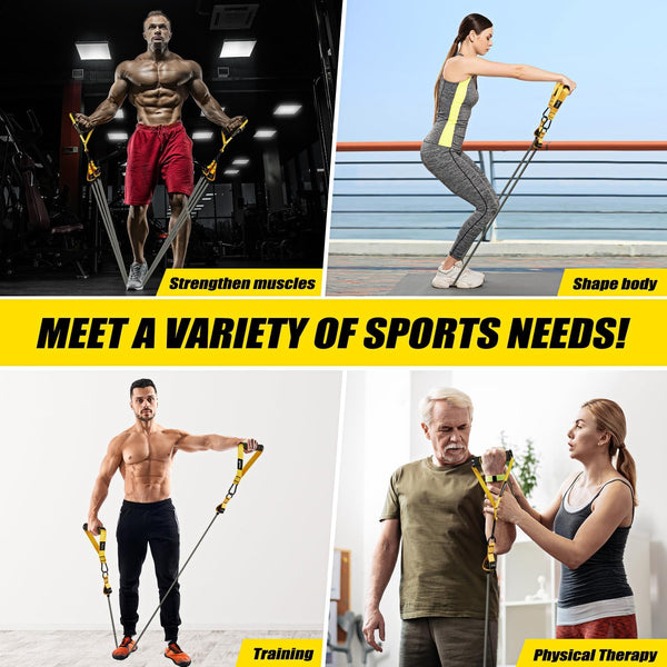 WOQQW Heavy Resistance Bands for Working Out, 350lbs/450lbs Exercise Bands with Handles, Workout Bands Set for Men, Fitness Weight Bands for