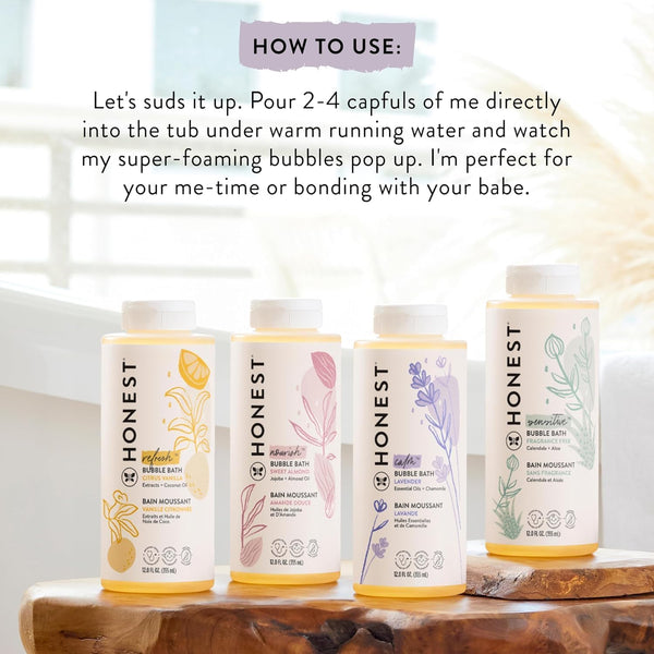 The Honest Company Bubble Bath, Tear-Free, Citrus Vanilla Refresh, 12 fl oz Citrus Vanilla Refresh 12 Fl Oz (Pack of 1)