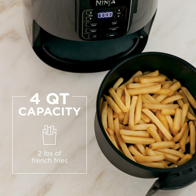 Ninja Air Fryer, Roast, Bake, Air Fry, Roast, Broil, Reheats, & Dehydrates, 4-In-1, Fries, Frozen Food, Veggies, and Jui