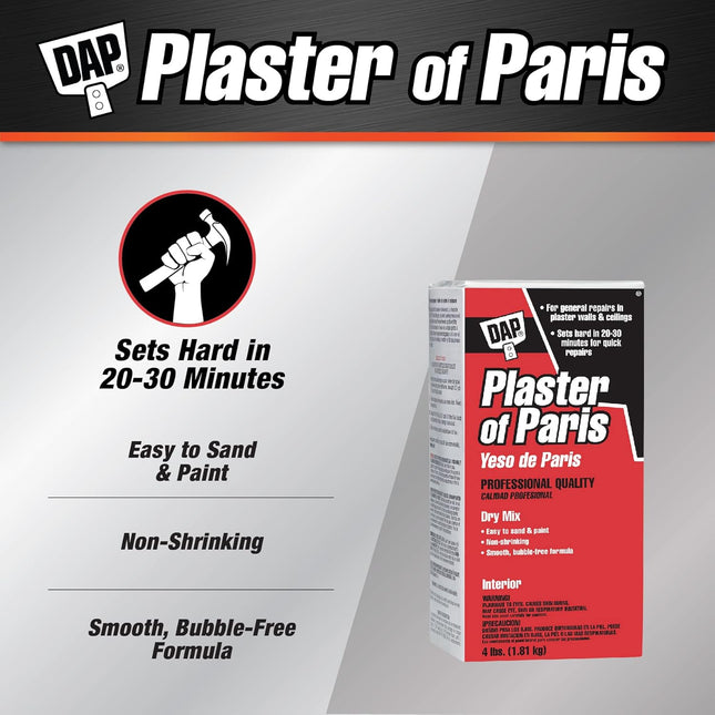 DAP 10318 Paris Plaster, 4 LB, White, 64 Ounce