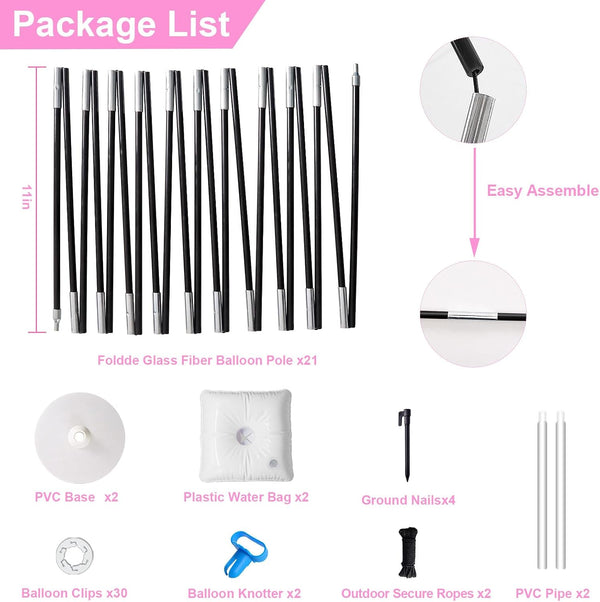 Balloon Arch Kit, 7.4ft Balloon Arch Stand Frame with Base: for Wedding Baby Shower Birthday Party Decorations Black