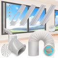 Portable Air Conditioner Window Vent Kit with 5.9” Exhaust Hose Adjustable Portable AC Window Kit for Ducting Universal Portable AC Seal Panel for