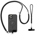 CACOE Cell Phone Lanyard, Black, 2 Pcs | 1 Adjustable Neck Strap, 1 Wrist Strap, 2 Pads Included, Universal Crossbody Multifuctional Compatible