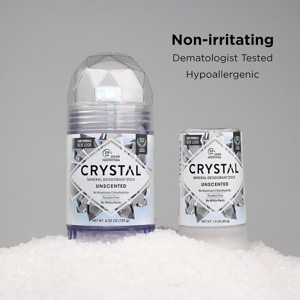 CRYSTAL Deodorant Stick (30003), Unscented, 4.25 Ounce Unscented 4.25 Ounce (Pack of 1)