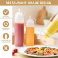 8 Pack 12 oz Plastic Squeeze Condiment Bottles with Cap Lids | Perfect for Condiments, Oil, Icing, Liquids–Set of 8 with extra 1 Silicone Funnel,