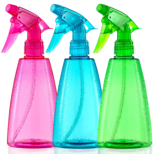 Spray Bottles 3-Pack, 16 Oz, Mist & Stream, Plastic Water Spray Bottle for Hair,