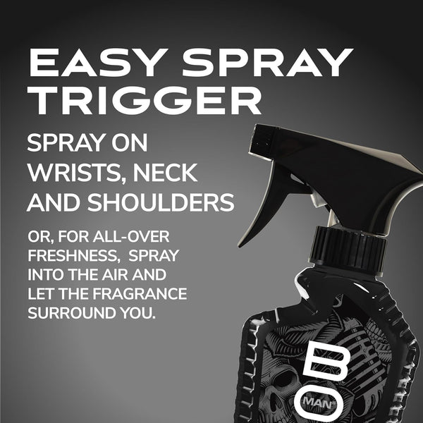 BOD man Fragrance Body Spray, Black, 8 fl oz (Pack of 2)
