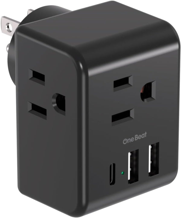 Multi Plug Outlet Extender, Power Strip Non Surge Protector Electric Outlet Splitter with 3 USB Wall Charger (1 USB C), Multiple Outlet Expander