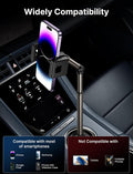 JSAUX Car Cup Holder Phone Mount, Metal Long Arm, Adjustable Base ClipMount