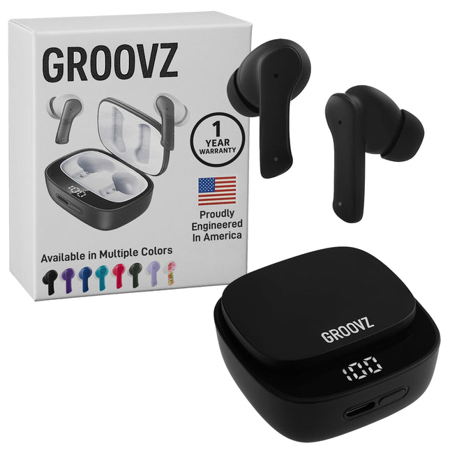 True Wireless Earbuds with Charging Case - Designed and Engineered in the USA - Ipx4 Water Resistant Bluetooth Earbuds C