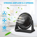 BESKAR USB Small Desk Fan, Portable Fans with 3 Speeds Strong Airflow, Quiet Operation and 360°Rotate, Personal Table Fan for Home,Office, Bedroom