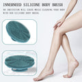 INNERNEED Food-Grade Soft Silicone Body Scrubber Shower Brush, Dark Green | Handheld Cleansing Skin Brush, Gentle Exfoliating and Lather Well,