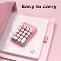 MOFII Wireless Number Pads - Pink Numeric Keypad 18 Keys USB 2.4G round Keycap Colorful Extensions Keypads, Financial Accounting Portable Numpad