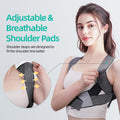 Posture Corrector for Women, Adjustable Upper Back Strap for Shoulder, Neck and Upper Back Pain Corrects Posture Corrects Hunching Silvery S-M