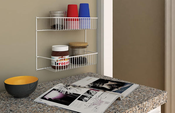 ClosetMaid 8002 2-Tier Wall Rack for Added Storage, 10.5-Inch H x 12.5-Inch W x 5-Inch D, White 12-Inch Wide 2-Tier