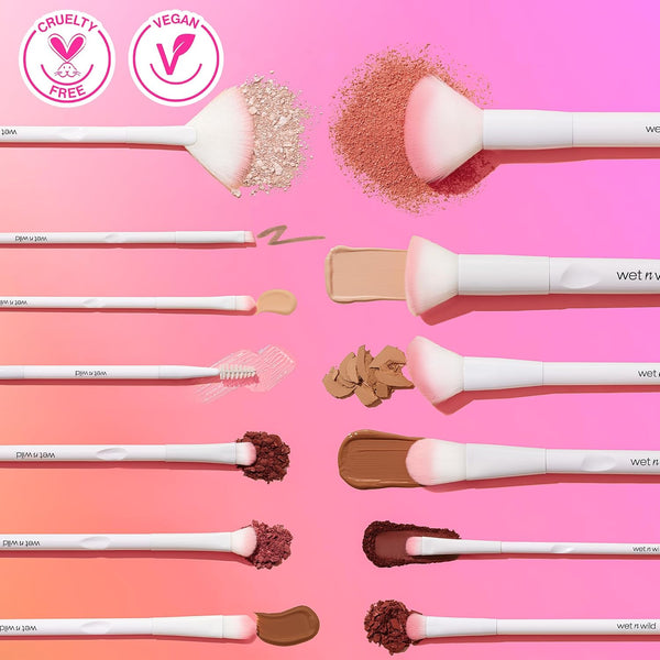 wet n wild Kabuki Brush, Flat Top for All Formulas, Densely-Packed Synthetic Bristles, Ergonomic Handle for Comfortable Control Flat Top 7.28 in
