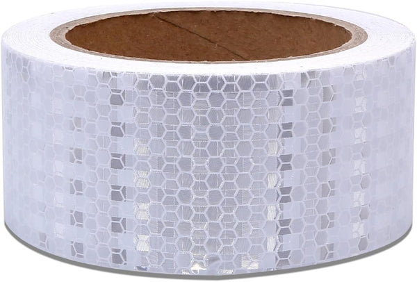 AISEY 2" X 30ft Reflective Tape White Outdoor High Vis Conspicuity Safety Tape, Reflector Tape Trailer Waterproof 2" x 30 Feet WHITE