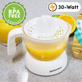 Elite Gourmet ETS-411 Electric Citrus Juicer, Compact 30-Watt, 16 oz, White | BPA-Free build with large-volume pulp control - juices oranges,