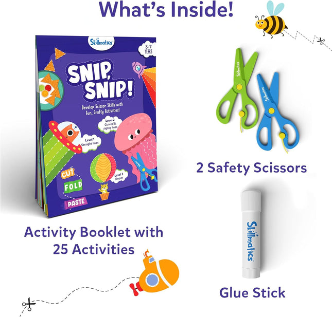 Skillmatics Scissor Skills Activity Book - Snip, Snip, Art & Craft Kit for Kids,
