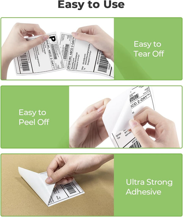 Nelko Genuine 4x6 Direct Thermal Shipping Label (Pack of 500 Fan-Fold Labels), 4x6 Thermal Labels for Nelko PL70E Shipping Label Printer,