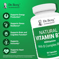 Dr. Berg Natural Vitamin B1 B6 B12 Complex - Allithiamine Vitamin B1 Supplement with 8 Essential Vitamin B Complex for Men & Women Including
