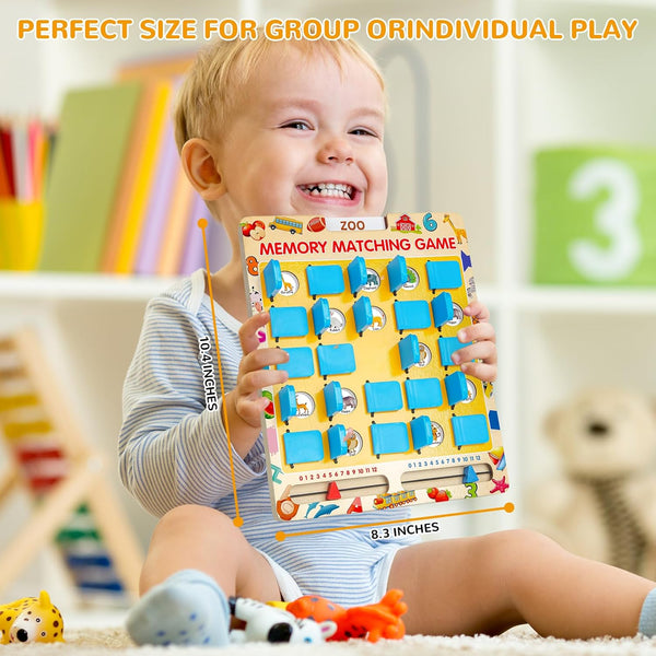 Matching Memory Game for Kids Age 3 4 5 6 7 8 Year Old, Travel Toy for Boys Girls, Wooden Board Game, Road Trip Essentials for Toddler, Airplane/