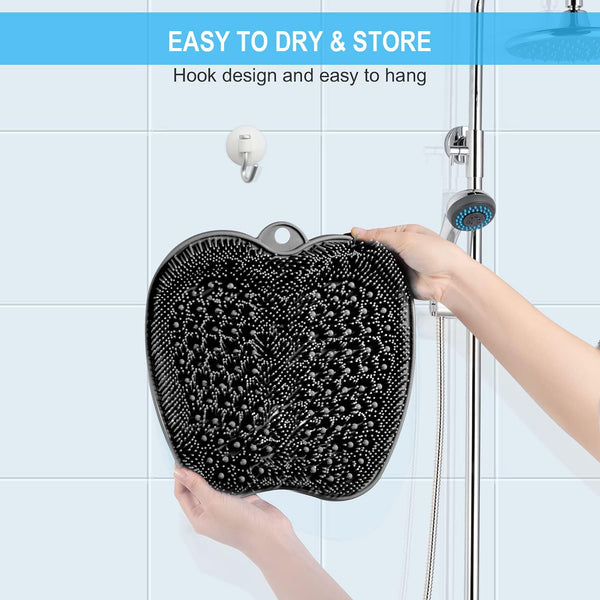 BESKAR Larger Shower Foot Scrubber Mat with Non-Slip Suction Cups- Cleans, Smooths, Exfoliates & Massages your Feet Without Bending, Improve Foot