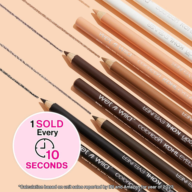Wet N Wild Color Icon Kohl Eyeliner Pencil - Rich Hyper-Pigmented Color, Smooth 