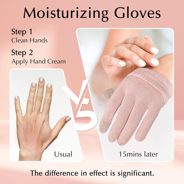 Evridwear Beauty Cotton Gloves with Touchscreen Fingers for SPA, Eczema, Dry Han