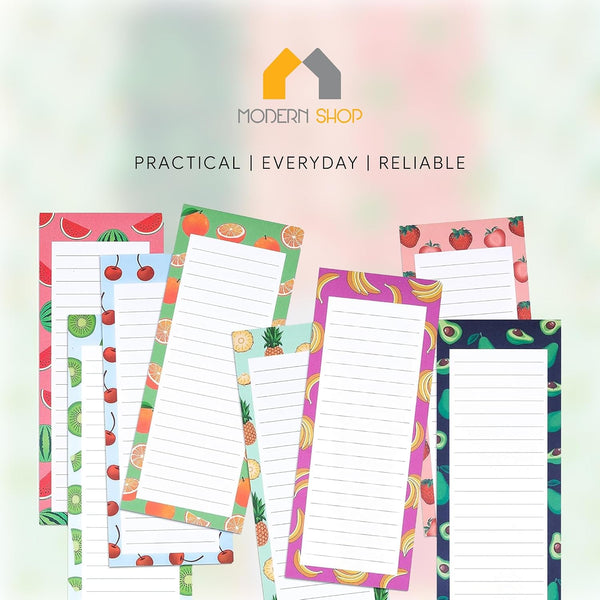 8 Large Magnetic Notepads – Big Notepads for Grocery List, Shopping List, To-Do List, Reminders -Strong Magnetic Back- Memo Pads with Realistic
