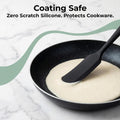 2 Pieces Long Handle Silicone Jar Spatula Non-Stick Rubber Scraper Silicone Scraper for Jars, Smoothies, Blenders Cooking Baking Stirring Mixing