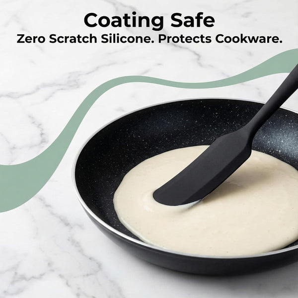 2 Pieces Long Handle Silicone Jar Spatula Non-Stick Rubber Scraper Silicone Scraper for Jars, Smoothies, Blenders Cooking Baking Stirring Mixing