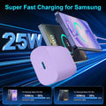Super Fast Charger Type C, 25W USB C Wall Charger Fast Charging 6.6FT Cable Lavender 6.6FT